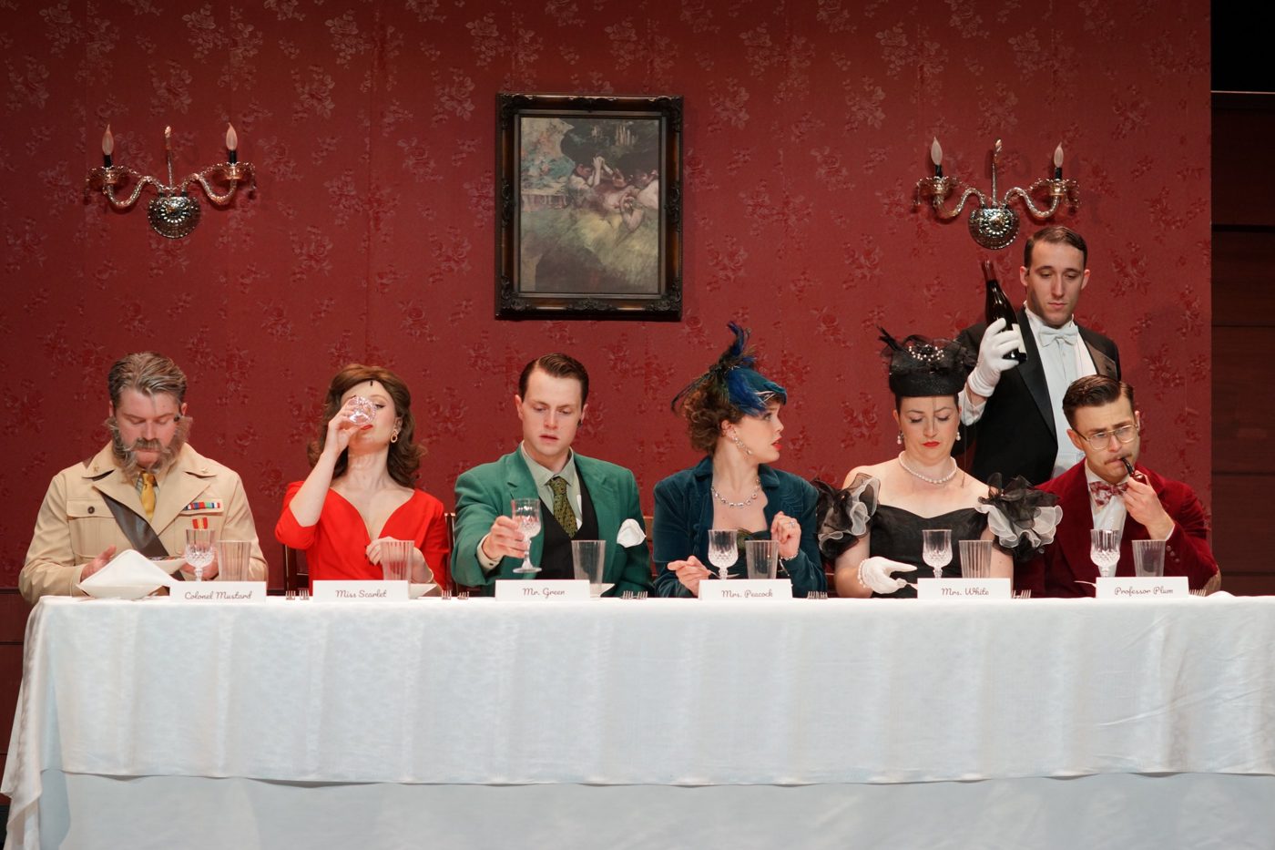 Production photo: Clue · Wadsworth · Woodstock Playhouse