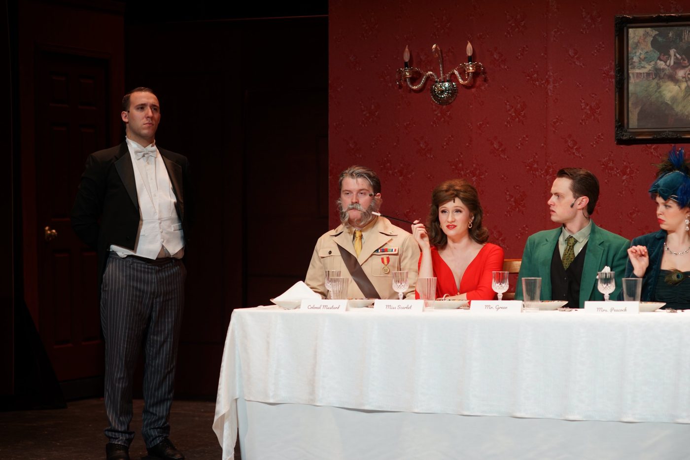 Production photo: Clue · Wadsworth · Woodstock Playhouse